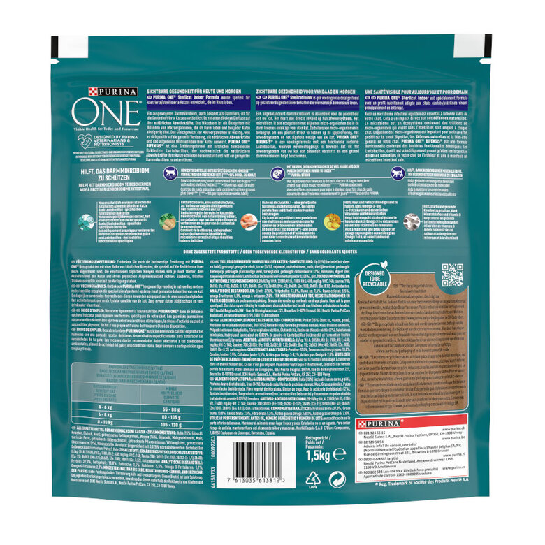 Purina One Adult Bifensis Esterilizado Pollo pienso para gatos, , large image number null