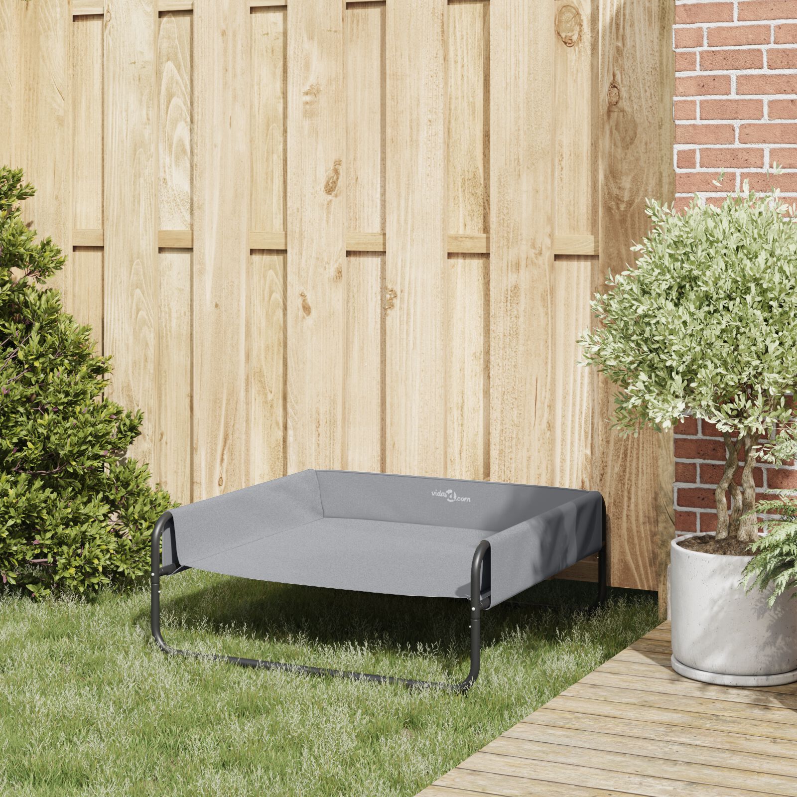 vidaXL Cama Elevada para Perros Sof&aacute; Silla Tela Oxford y Acero Gris Antracita, , large Imagen numero 10