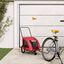 vidaXL Remolque de bicicleta para perros hierro y tela Oxford rojo, , large indicador imagen numero 10