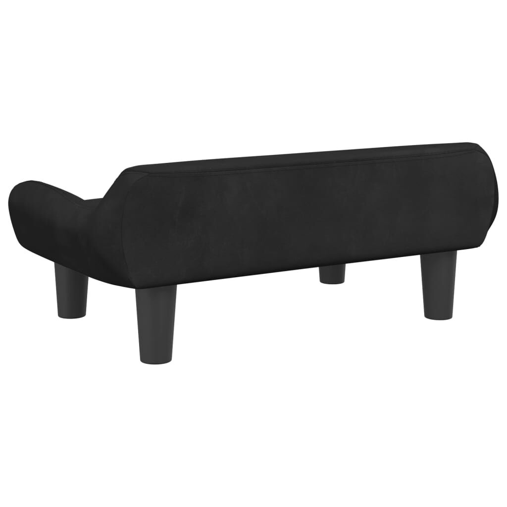 vidaXL Cama para perros de terciopelo negra 70x40x24 cm, , large Imagen numero 5