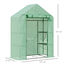 Outsunny Invernadero de Jardín 141x72x191 cm Vivero Casero con 4 Estantes Puerta Enrollable Cubierta de PE 140g/m² y Marco de Acero para Cultivos Plantas Macetas Flores Verde, , large indicador imagen numero 3