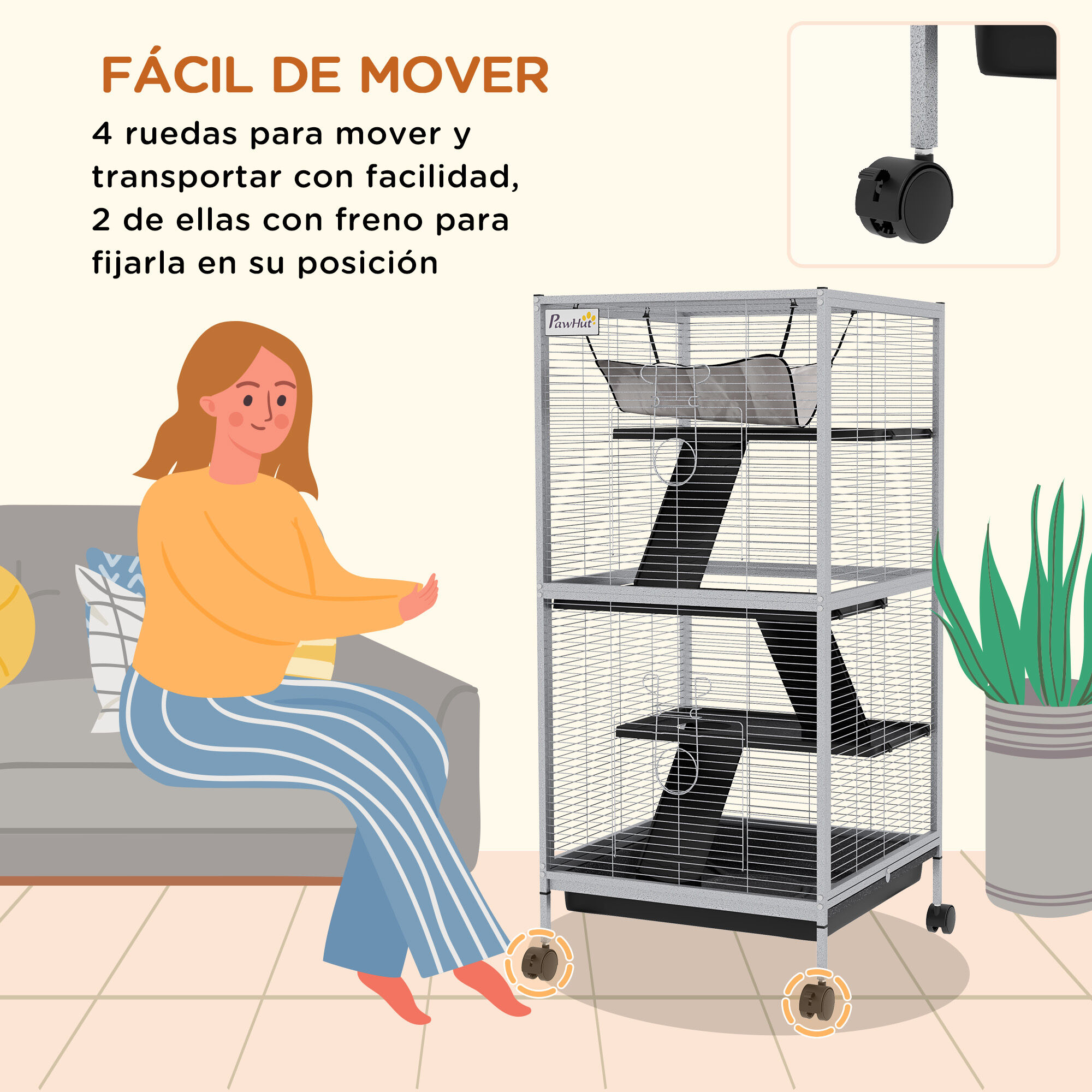 PawHut Jaula Blanca para Chinchillas thumbnail