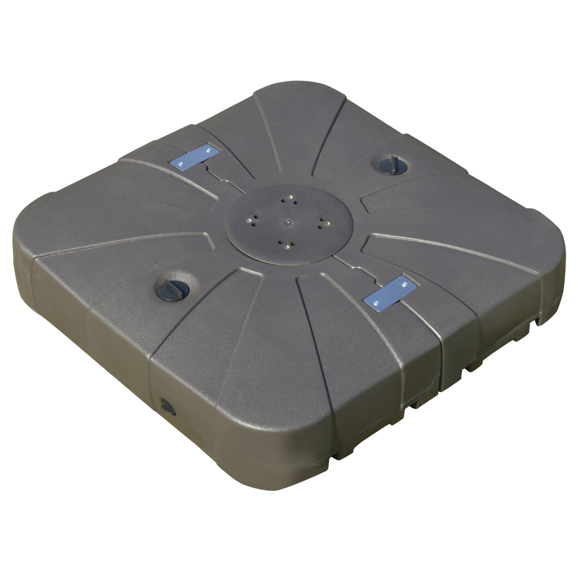 Outsunny Base para Sombrilla Excentrica Grande Rellenable de Arena y Agua con 4 Ruedas para Exteriores Patio Jard&iacute;n 88x88x19 cm Caf&eacute;, , large Imagen numero 1