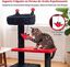 COSTWAY 144 cm &Aacute;rbol Rascador para Gatos G&oacute;tico de Interior, Rojo Torre para Gatos Multinivel con Postes Rascadores, Plataformas, Casita y Juguete Colgante, Centro de Actividad para Mascotas, , large indicador imagen numero 5