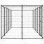 Vidaxl perrera de acero con puerta de bisagra negra para perros, , large indicador imagen numero 7
