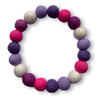 Puppies & Pom Poms Collar Personalizado con Pompones Morado para perros