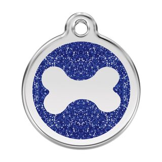 Red dingo Placa identificativa Purpurina Hueso Azul para perros