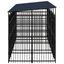 Vidaxl perrera de acero con bisagra y puerta para perros, , large indicador imagen numero 6