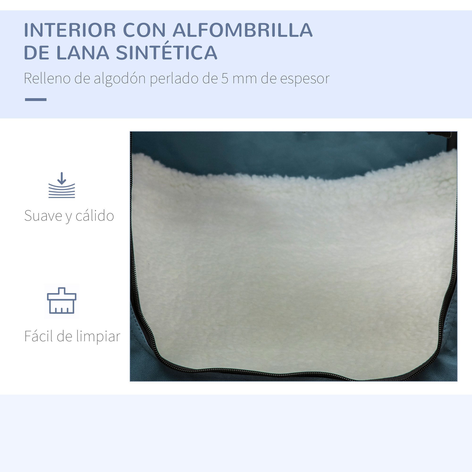 PawHut Transport&iacute;n Mochila para Perros y Gatos Bolsa Port&aacute;til y Plegable para Mascotas Transportador para Perros con 3 Puertas y Coj&iacute;n Suave 69x51x51 cm Azul, , large Imagen numero 15