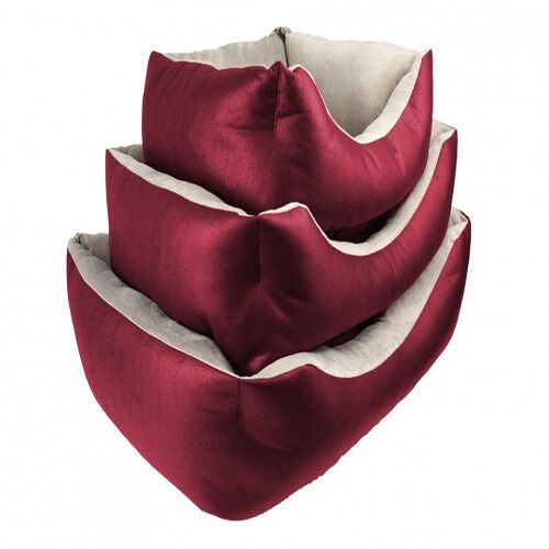 Cuna de tapicer&iacute;a y coralina para perros color Granate, , large Imagen numero 5