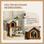 PawHut &Aacute;rbol Rascador para Gatos Altura 89 cm Torre para Gatos con Caseta de Felpa Plataforma Poste en Forma de Coco de Sisal y Bolas Colgantes 55x40x89 cm Marr&oacute;n, , large indicador imagen numero 4