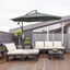 Outsunny Sombrilla de Jardín Ø300x250 cm Parasol Excéntrico Inclinable con Manivela Base Cruzada y Soporte de Acero Protección Solar para Terraza Exterior Gris, , large indicador imagen numero 2