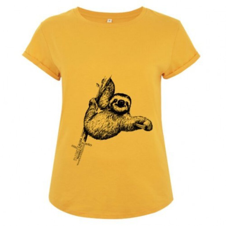 Camiseta manga corta algodón perezoso color Amarillo, , large image number null