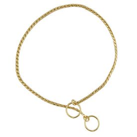 Ibañez Máxima Elengacia Collar de Cadena Cromado Dorado para perros
