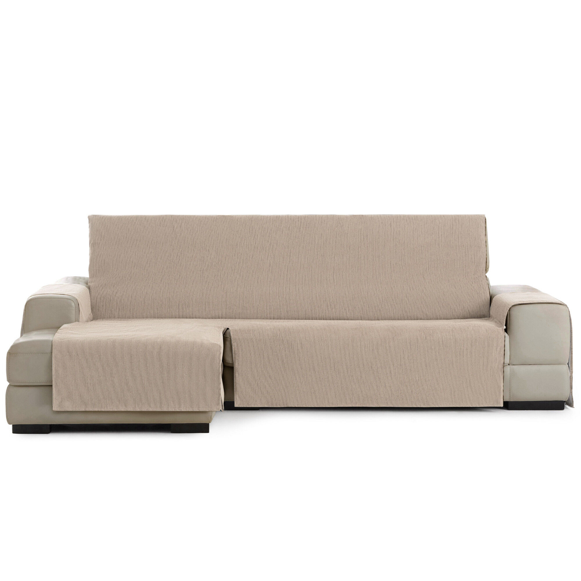 Vipalia Protector Funda Chaise Longue Lisa. Cubresofa Chenilla. Dise&ntilde;o Elite. Color Beige. Chaise Largo Izquierda, , large Imagen numero 4
