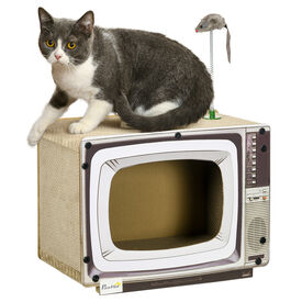 PawHut Rascador de Cartón TV para gatos