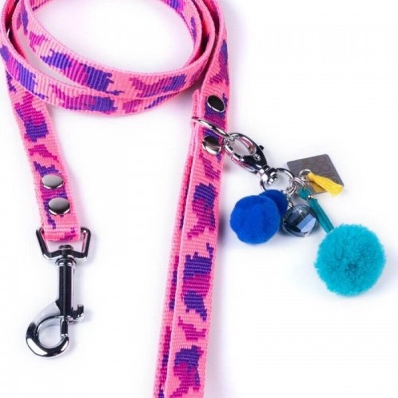 Correa Luckly Gris Camuflaje para perros color Rosa, , large image number null