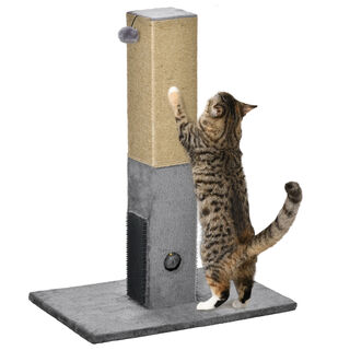 PawHut Poste Rascador Gris Gatos 