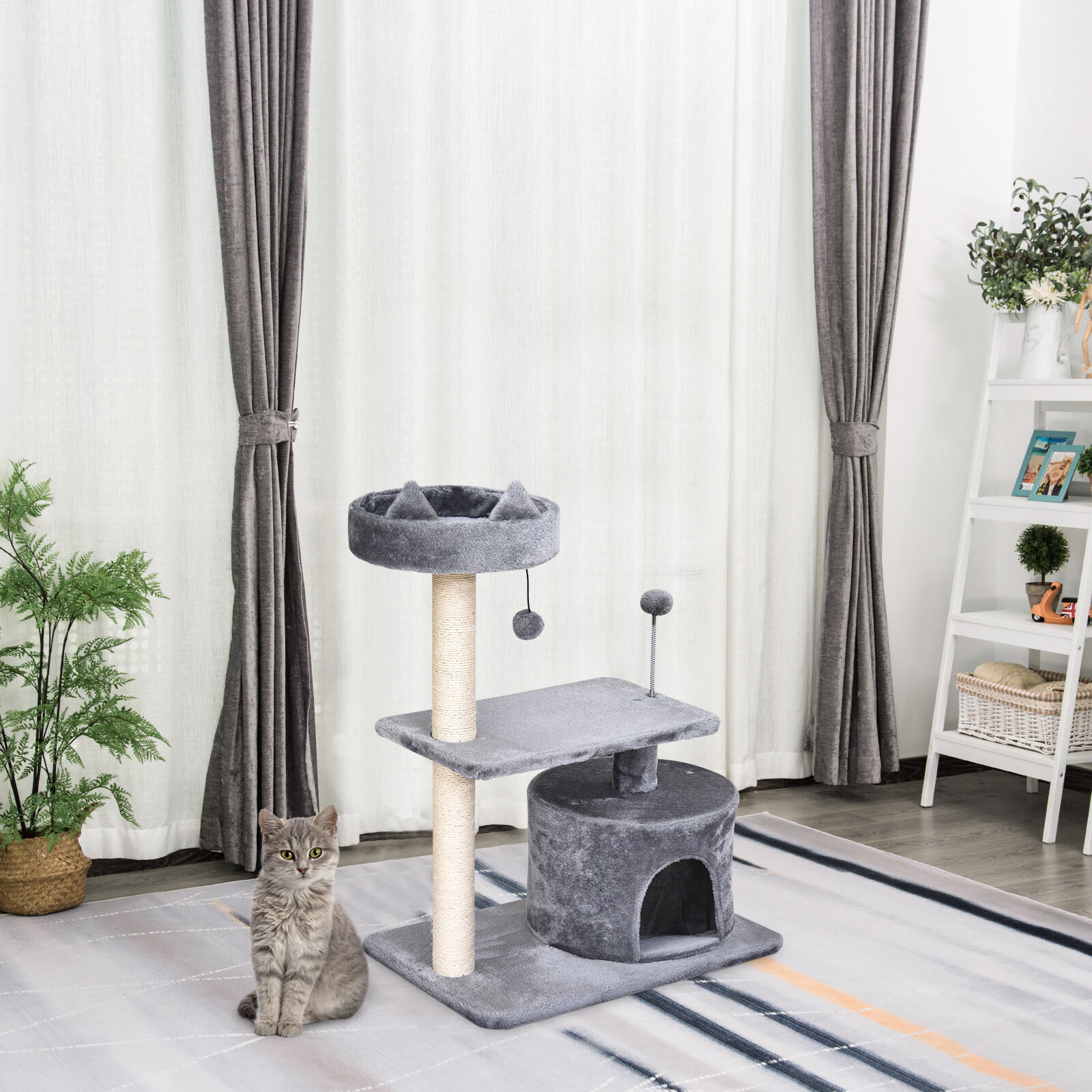 PawHut &Aacute;rbol para Gatos Gris, , large Imagen numero 2