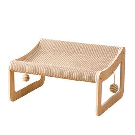 Althea Living - Hamaca Cala Serena, madera y cuerda de yute para rascar