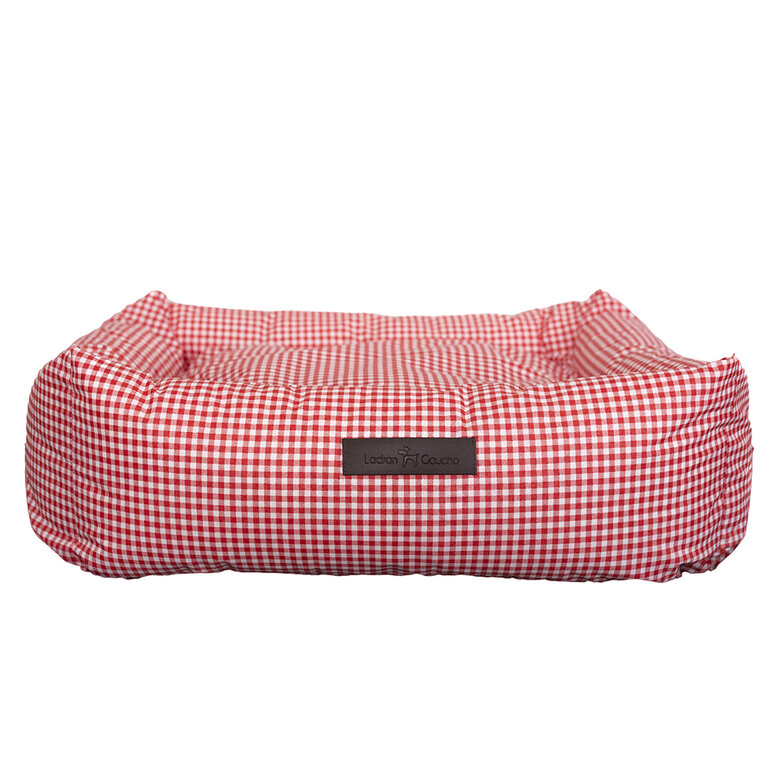 Ladran Gaucho Cama roja impermeable Vichy para perro, , large image number null