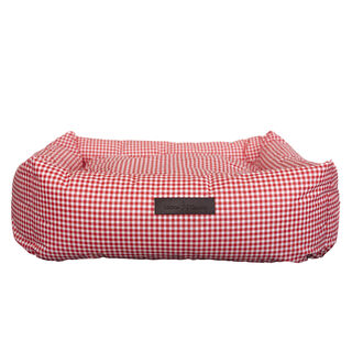 Ladran Gaucho Cama roja impermeable Vichy para perro