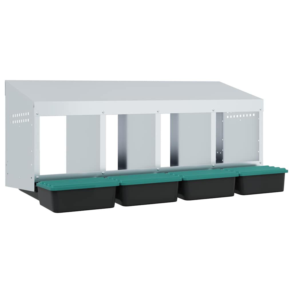 vidaXL Nido para gallinas de acero galvanizado para montar en la pared thumbnail