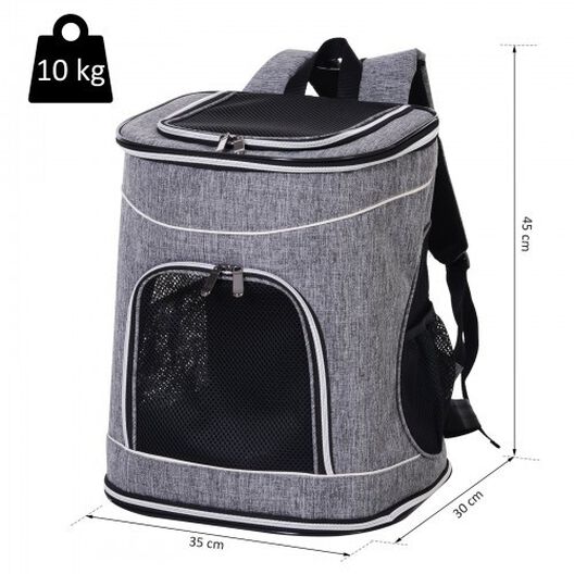 Trasportín mochila PawHut para mascotas color Gris, , large image number null