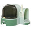 PawHut Arenero para Gatos con Cubierto Caja de Arena para Gatos en Forma de Cápsula Espacial con 2 Bandejas Extraíbles y Pala 52x60x42 cm Verde, , large indicador imagen numero 1