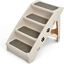 COSTWAY Escalera de Plástico Plegable para Mascotas con 4 Peldaños, Fieltro Blando, Ideal para Mascotas de Talla Pequeña y Mediana (Beige), , large indicador imagen numero 1