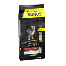 14 kg (12 + 2 kg ¡gratis!) Pro Plan Puppy Medium Pollo pienso para Cachorros