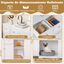 COSTWAY Mueble para Caja de Arena para Gatos, Gabinete Lateral para Lavado Oculto de Gatos de Madera con 2 Cajones, 3 Puertas, Dispositivos Antivuelco, Muebles Modernos en Interiores para Gatos, , large indicador imagen numero 5