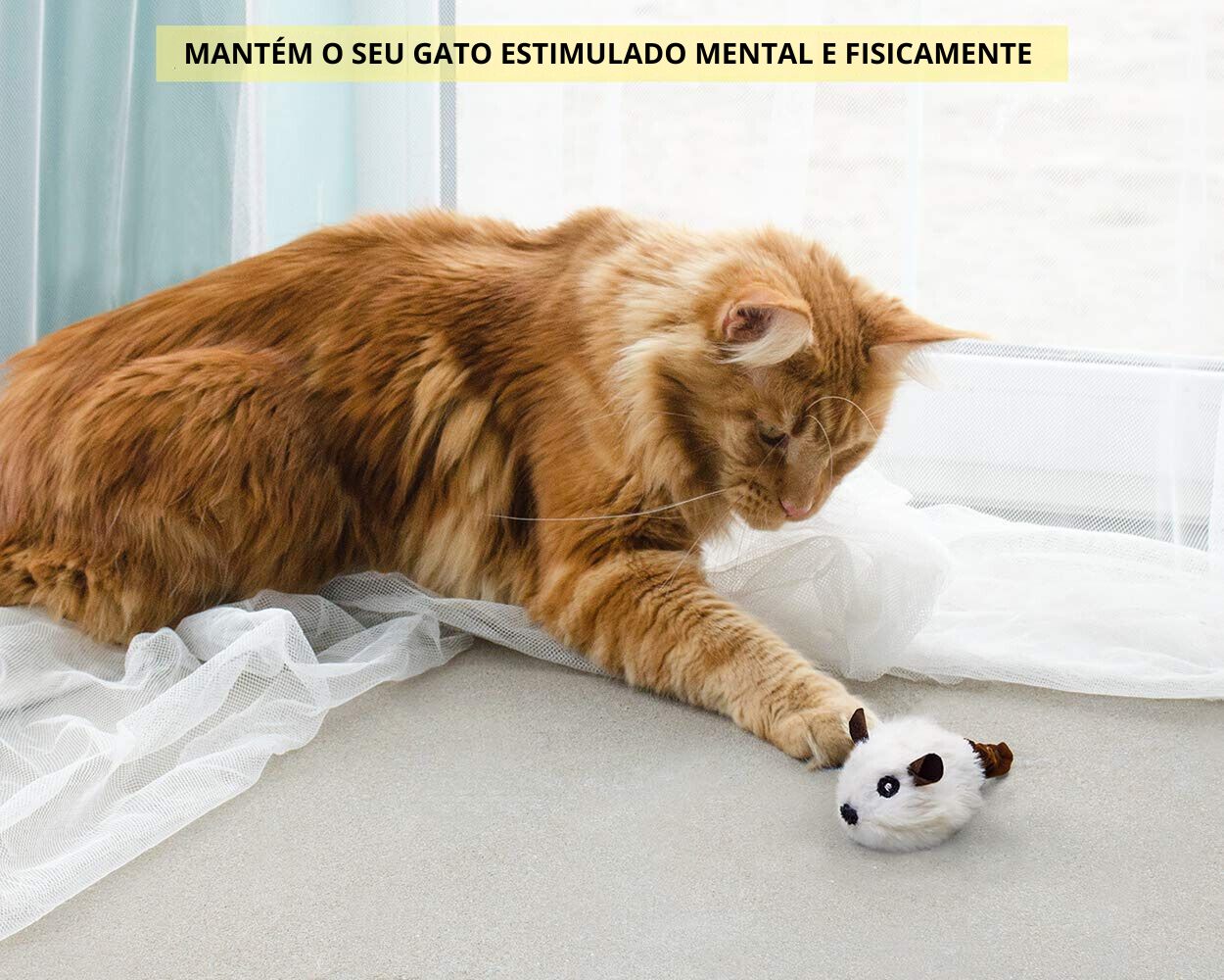 FOFOS | Rat&oacute;n de Cuerda con Sonido (Blanco) - Para Gato, , large Imagen numero 4