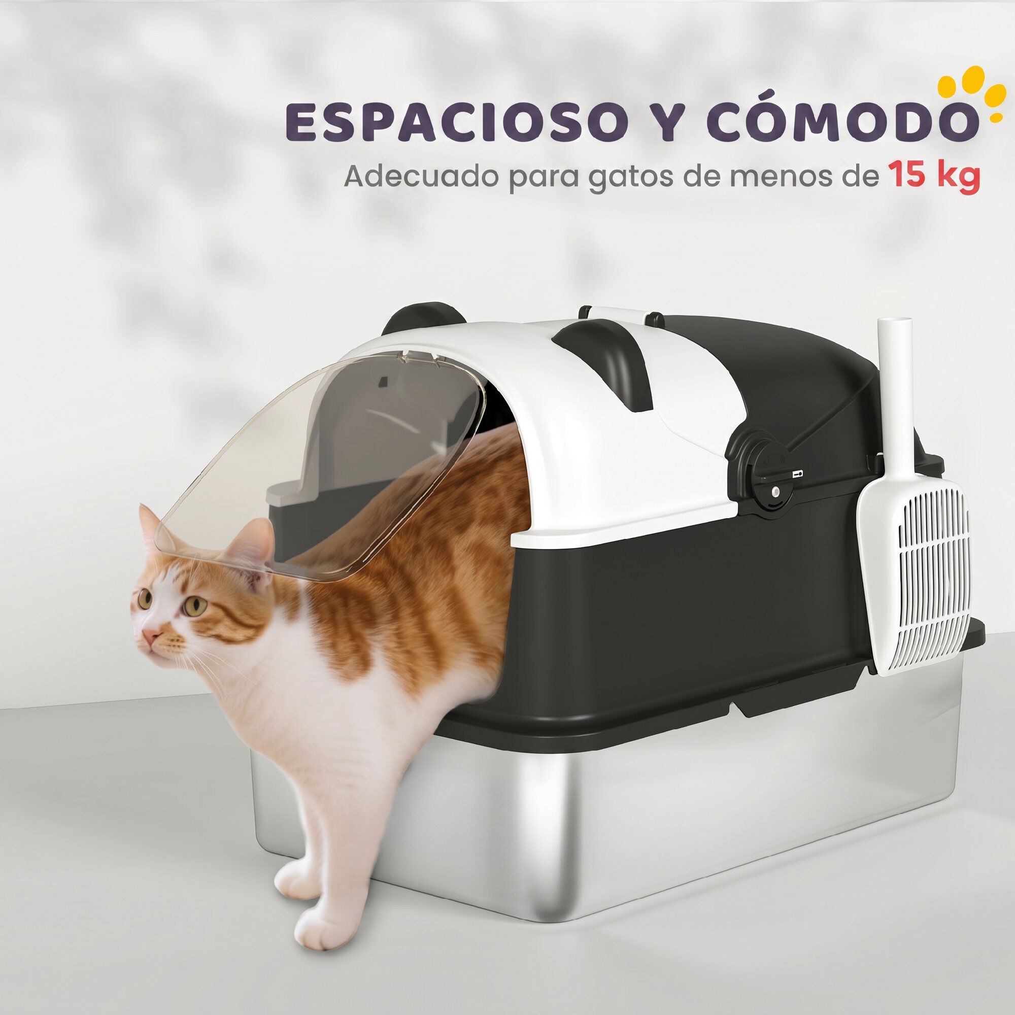 PawHut Arenero para Gato Negro, , large Imagen numero 5