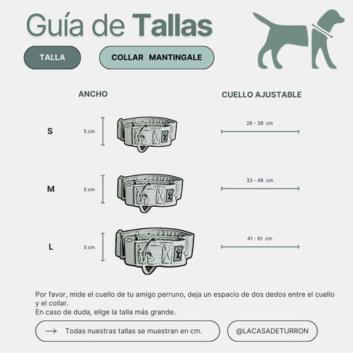 La Casa de Turrón Collar Martingale de Algodón 5cm ancho para Galgos y Lebreles - Antiescape y Ajuste Seguro thumbnail