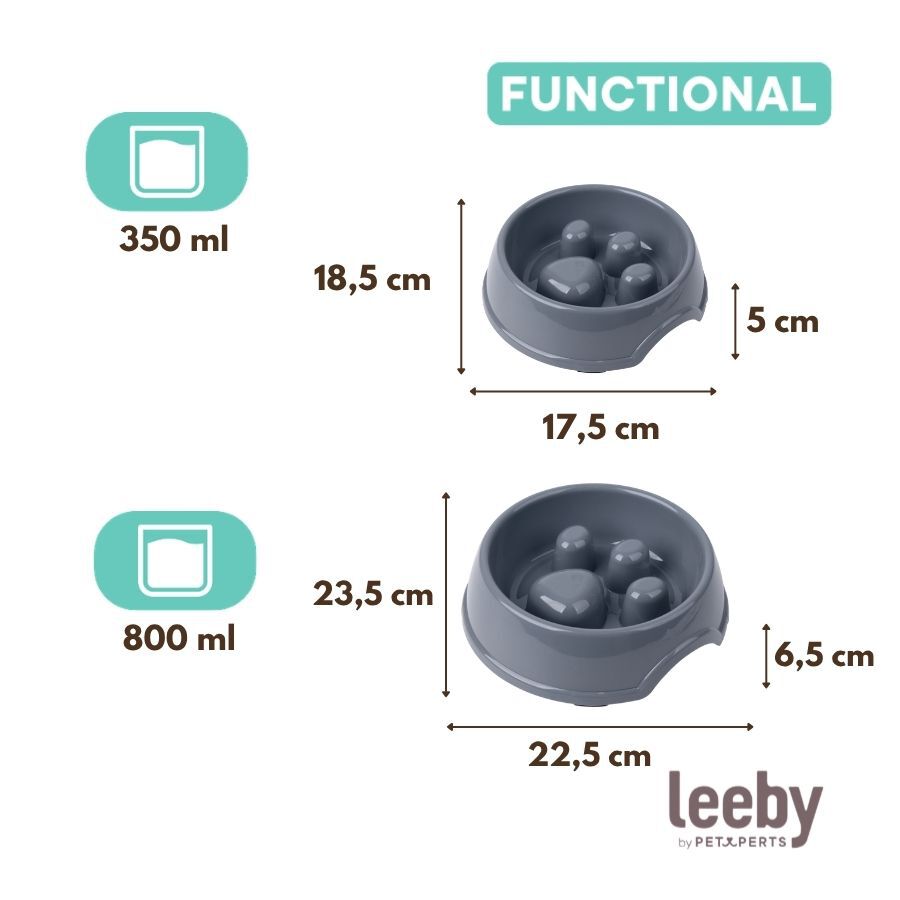 Leeby Comedero Antivoracidad Azul con Relieve de Huella para perros, , large Imagen numero 4