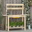 Outsunny Mesa de Plantaci&oacute;n de Madera Mesa para Macetas Mesa de Trabajo con Tablero Deslizante 3 Estantes Ganchos Jard&iacute;n Patio Garaje 100x40x140 cm Natural, , large indicador imagen numero 2