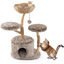 COSTWAY Rascador para Gatos, &Aacute;rbol para Gatos de Madera, Torre para Gatitos con Tronco de Peral S&oacute;lido con Plataforma, Centro de Actividades Moderno con Postes para Rascar de Sisal (Natural, 90 cm), , large indicador imagen numero 1