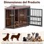 COSTWAY Jaula Esquinera para Perros Que Ahorra Espacio, Mueble Esquinera para Peque&ntilde;os Mascotas con Marco Met&aacute;lico, Estante para Comederos Ajustable 3 Niveles, Mesa Auxiliar Interior, 90 x 55 x 60 cm, , large indicador imagen numero 5