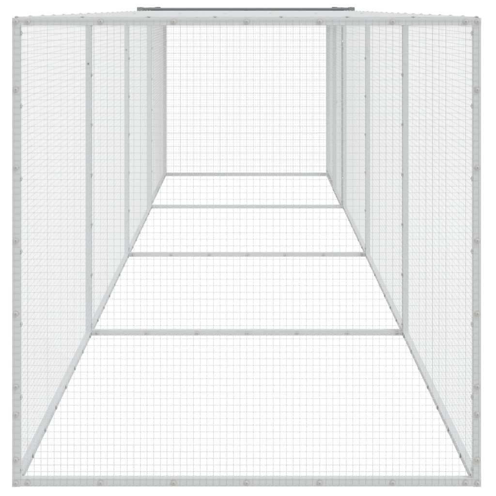 vidaXL Gallinero con techo acero galvanizado gris claro para gallina thumbnail