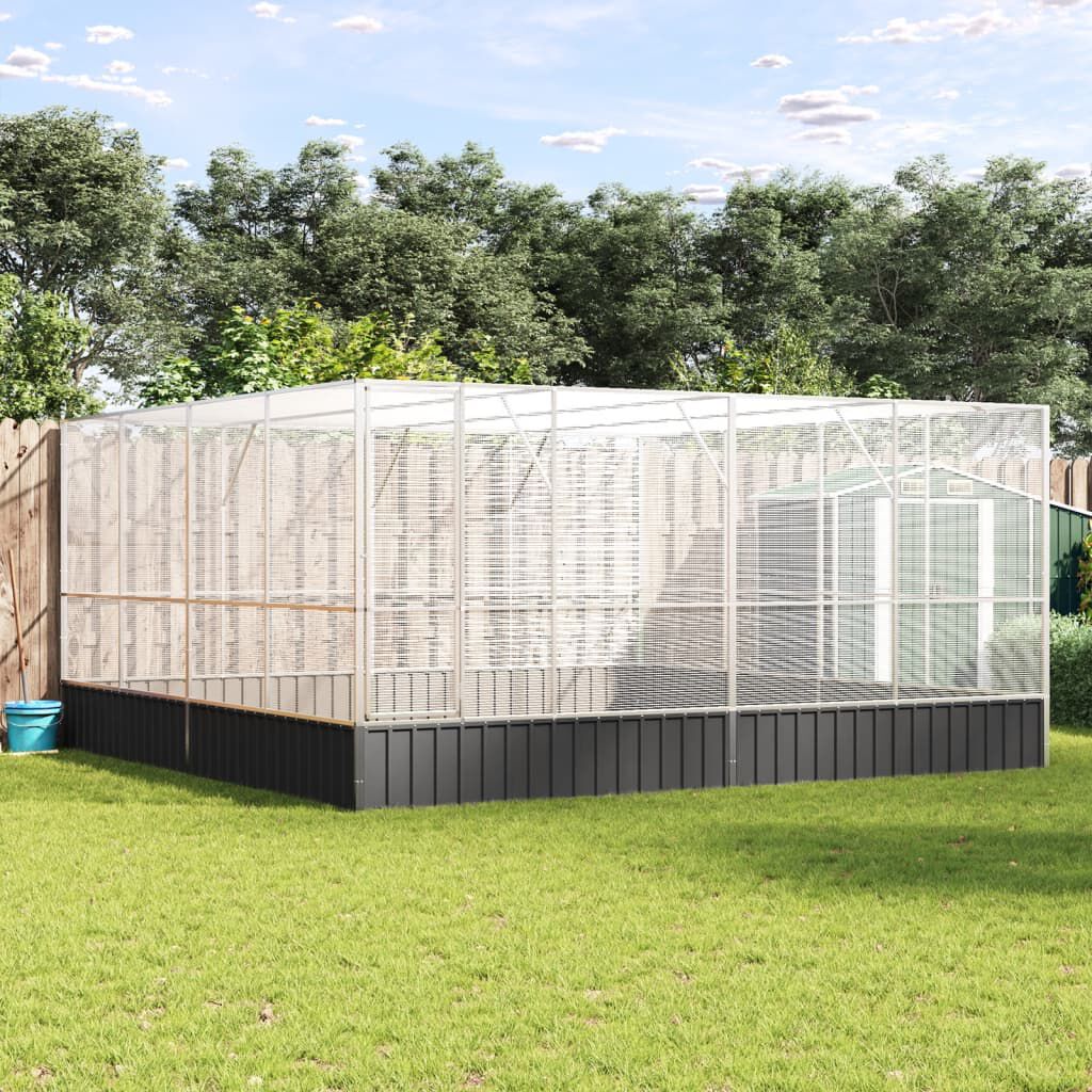 vidaXL Pajarera acero plateado para pájaros thumbnail