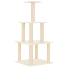 VidaXL Árbol Rascador Crema con postes de sisal para gatos