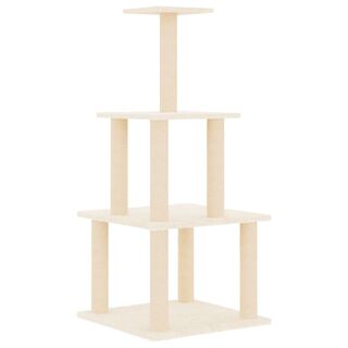 VidaXL Árbol Rascador Crema con postes de sisal para gatos