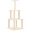 vidaXL Rascador para gatos con postes de sisal color crema 111 cm, , large indicador imagen numero 1