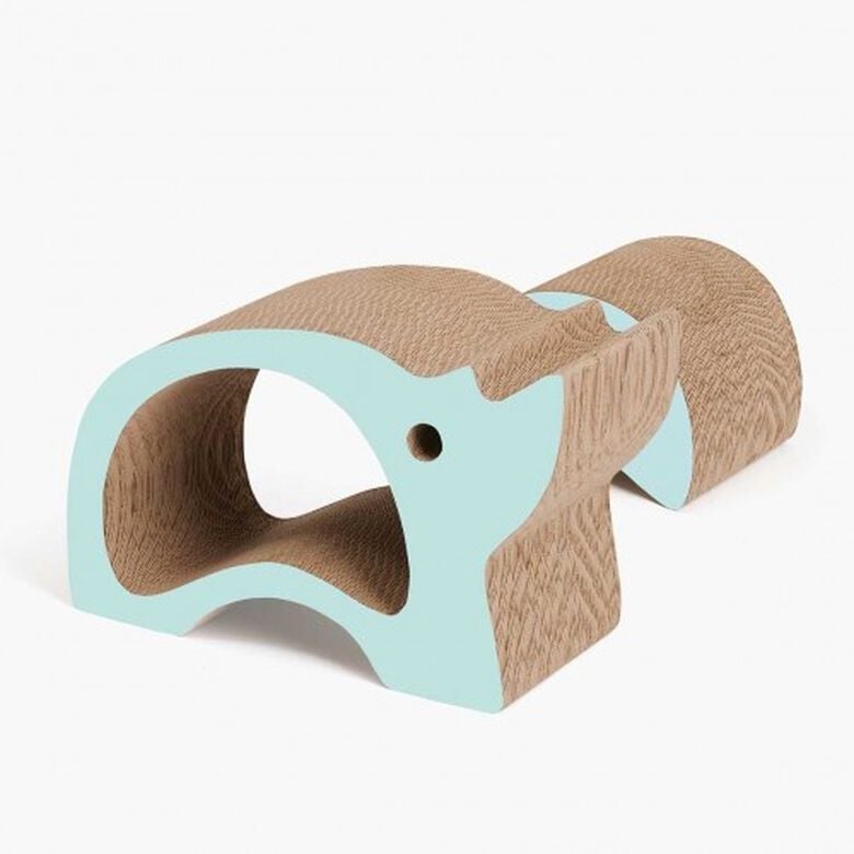 Rascador Zoo 2 en 1 en forma de Rinoceronte para gatos color Azul thumbnail