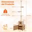 COSTWAY &Aacute;rbol de Gato de Piso a Techo para Gatos de Interior, 256-275 cm Altura Ajustable, Torre Rascador Gato con Caja de Arena, C&aacute;psula Espacial, Condominio, Postes de Sisal, Plataformas Multinivel, , large indicador imagen numero 5