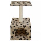 Rascador con poste para gatos color Beige Huellas, , large image number null