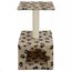 Rascador con poste para gatos color Beige Huellas, , large indicador imagen numero 2