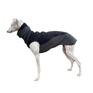 Galguita amelie softsell abrigo impermeable negro y gris para perros