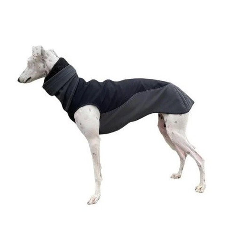 Galguita amelie softsell abrigo impermeable negro y gris para perros, , large image number null